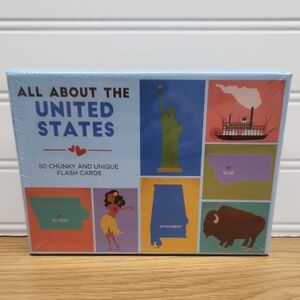 All About the United States 50 Chunky And Unique Flash Cards NWT